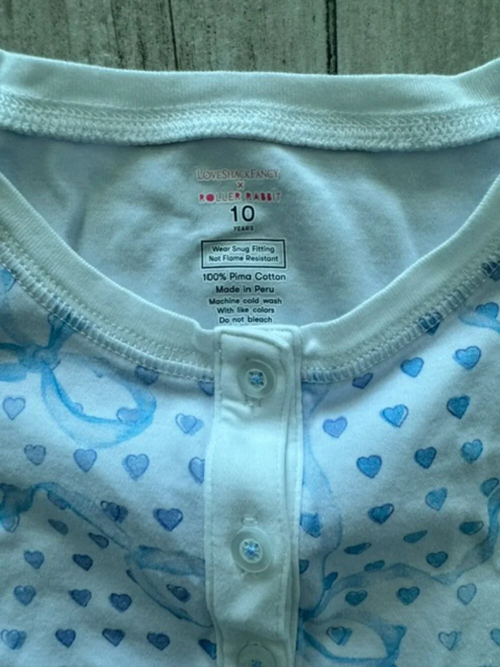 RARE NWOT LOVESHACK FANCY x ROLLER RABBIT BLUE BOW RIBBON PJ SET Kids